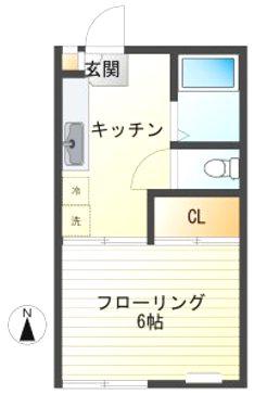 ハイツ フレグランス(1K/2階)の間取り写真