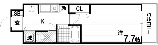 STATIONCOURT ノース(1K/7階)の間取り写真
