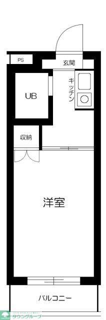ハイタウン羽田(1K/2階)の間取り写真
