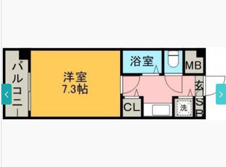 リバーシティ室見(1K/1階)の間取り写真