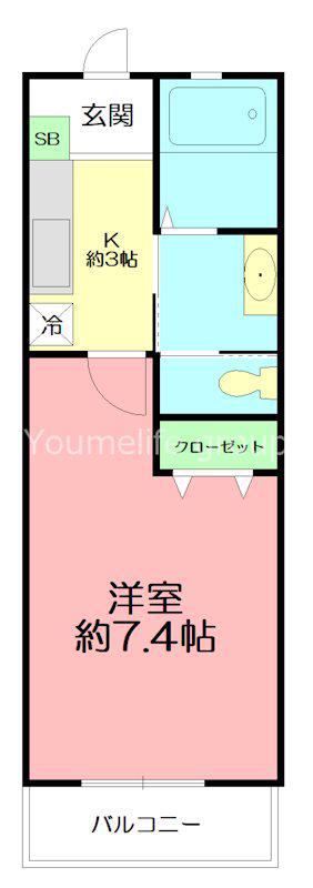 PORTE BONHEUR(1K/1階)の間取り写真