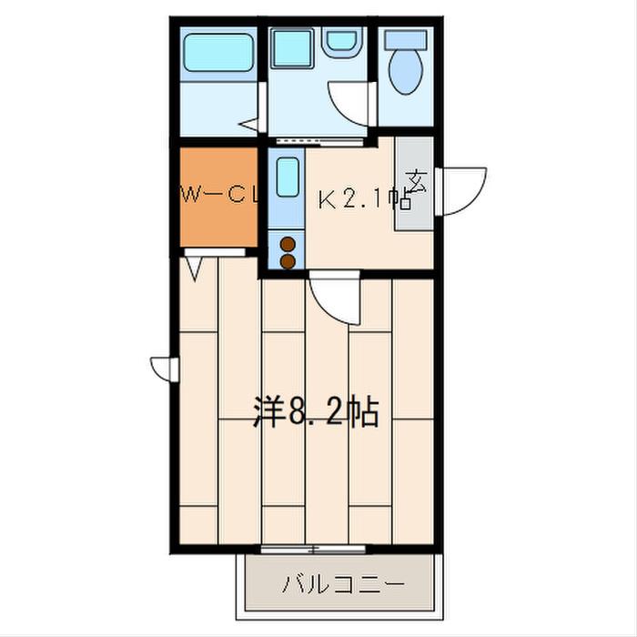 CASA DE PRIMAVERA(1K/2階)の間取り写真