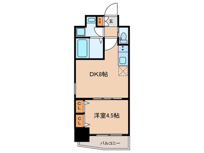 エステムコート三宮駅前IIアデシオン(1DK/10階)の間取り写真