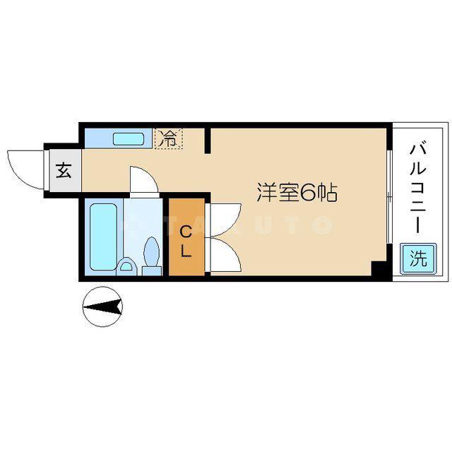 ソレイユダイサン(1K/4階)の間取り写真