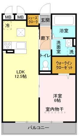 アンクレージュ2(1LDK/3階)の間取り写真