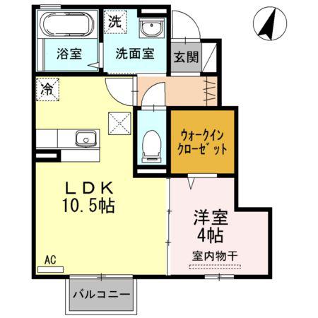 セジュール近江(1LDK/1階)の間取り写真