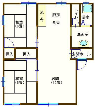 ラフォーレ山川8(2LDK/2階)の間取り写真