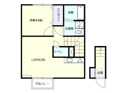 グラン・ジュテ(1LDK/2階)の間取り写真