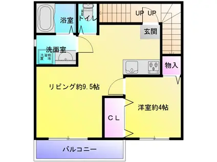 パインコート(1LDK/2階)の間取り写真