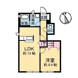 シャーメゾン大森 B棟(1LDK/1階)の間取り写真