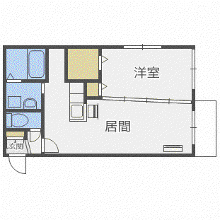 モルティーニ麻生(1LDK/3階)の間取り写真