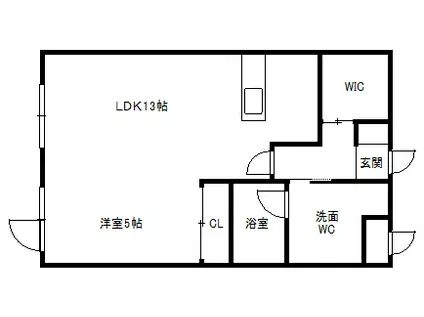 ハートピア45(1LDK/5階)の間取り写真