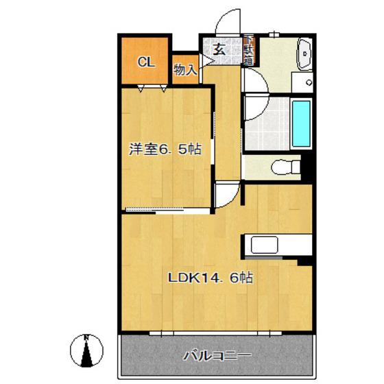 HOLLY HILLS RESIDENCE イースト(1LDK/3階)の間取り写真