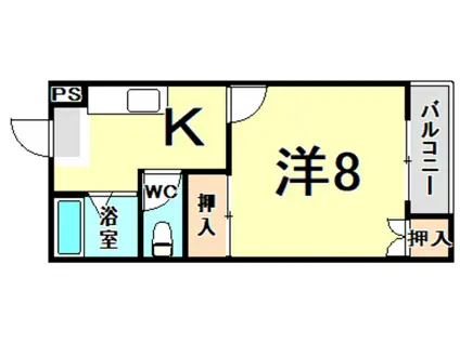 グリーンハイツ武庫川(1K/3階)の間取り写真