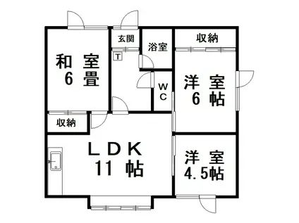 明宝ハイツ 3(3LDK/2階)の間取り写真