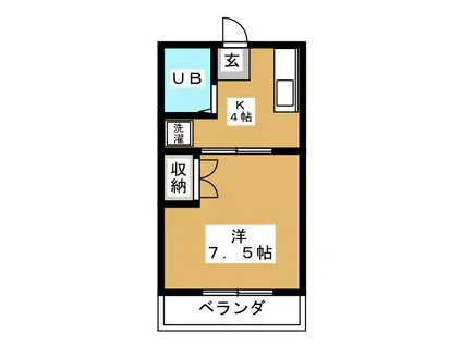 第2サンライズ(1K/2階)の間取り写真