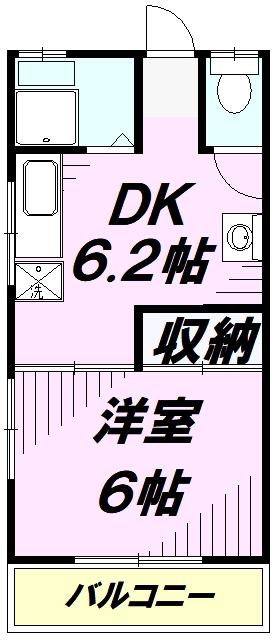 第2ときわハイツ(1DK/1階)の間取り写真