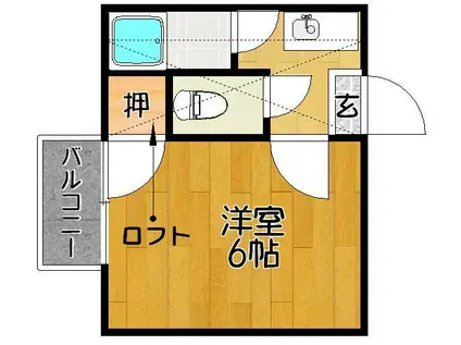 コーポ古賀(1K/1階)の間取り写真