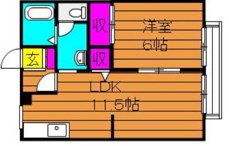 サンライフチェリオ(1LDK/1階)の間取り写真