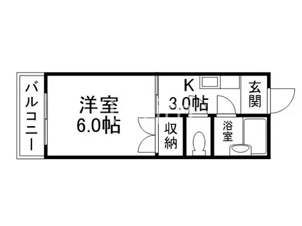 前田ハイツ(1K/1階)の間取り写真