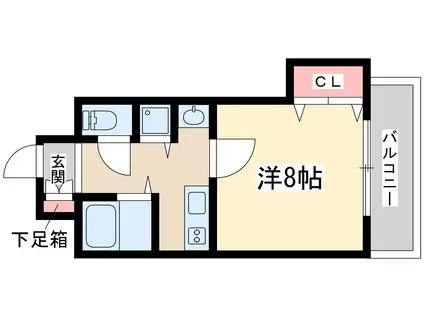東明マンション東三国(1K/5階)の間取り写真