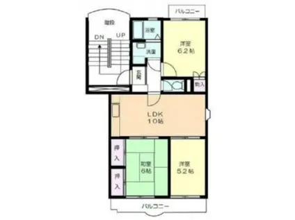 ルナハイツ(3LDK/2階)の間取り写真