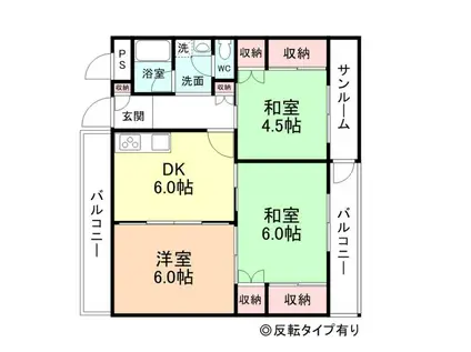 エルセレーノ笹津(3DK/2階)の間取り写真