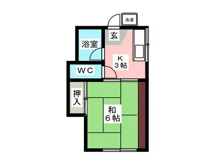 グリーンハイツ橋本(1K/2階)の間取り写真