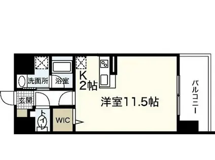 サムティレジデンス平和大通(ワンルーム/11階)の間取り写真