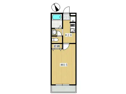 アーバンヒル梅丘(1K/2階)の間取り写真