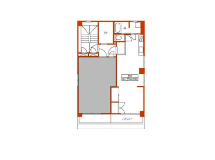 COURI006新御徒町(1DK/5階)の間取り写真
