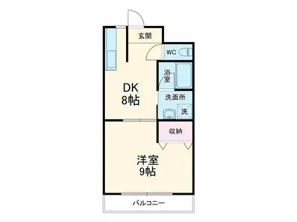 カーサカジマI(1DK/4階)の間取り写真