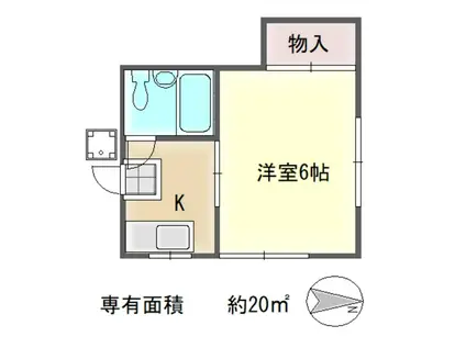 南比叡荘新館(1K/1階)の間取り写真