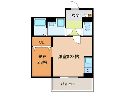MARUMI(ワンルーム/2階)の間取り写真