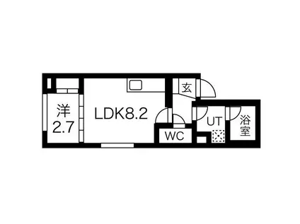 REFISIA太閤通(1LDK/1階)の間取り写真