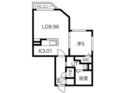 アールズ・コート(1LDK/3階)の間取り写真