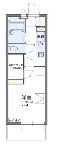 レオパレス鳴尾A(1K/4階)の間取り写真