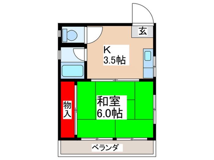 喜多マンション(1K/3階)の間取り写真