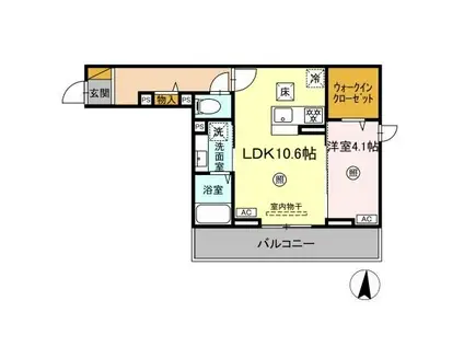 プライムヒル(1LDK/1階)の間取り写真