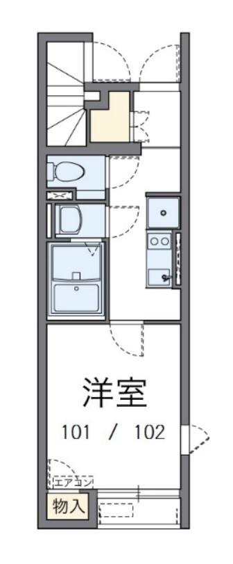 ＪＲ武蔵野線 新秋津駅 徒歩3分 2階建 築13年(1K/1階)の間取り写真
