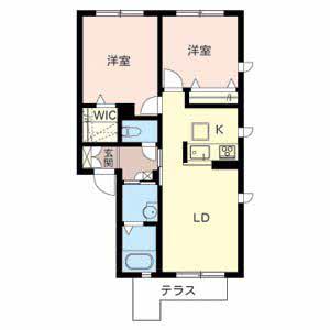 フェニックス広畑(2LDK/1階)の間取り写真