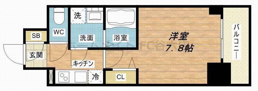 レオンコンフォート大阪ドームシティ(1K/9階)の間取り写真