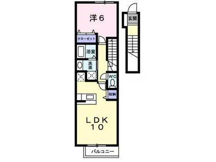 グランペール(1LDK/2階)の間取り写真