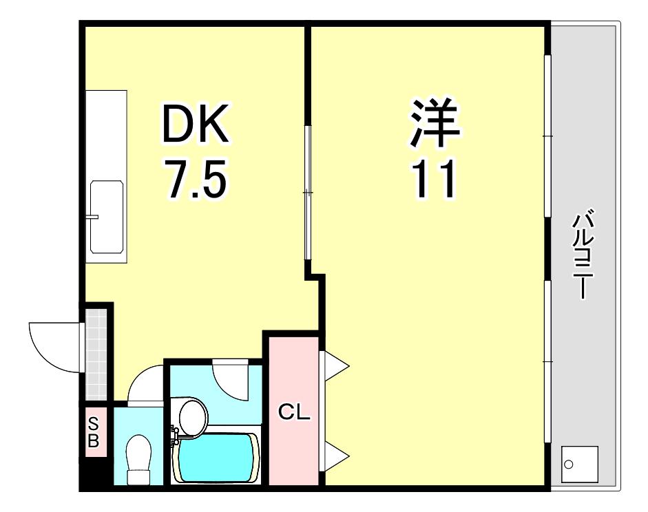 櫻井ビル(1DK/3階)の間取り写真
