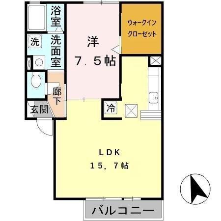 シロス船上(1LDK/1階)の間取り写真