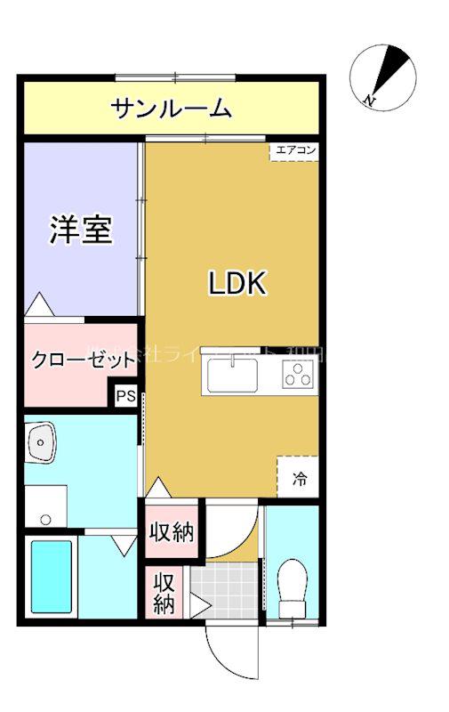 グランジュテ八鹿(1LDK/2階)の間取り写真