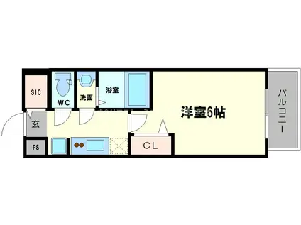 プレサンス梅田ヴェルテ(1K/6階)の間取り写真