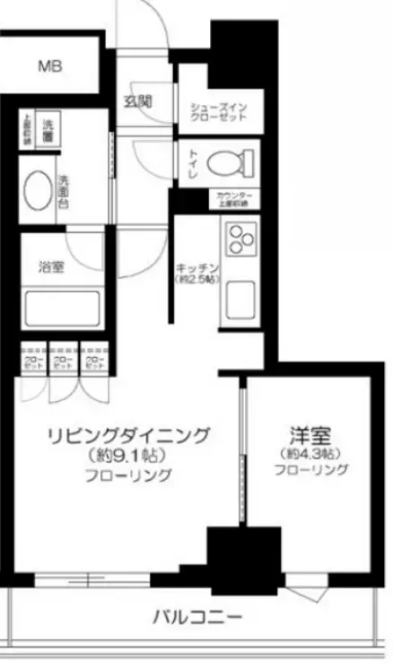 品川タワーフェイス 8階階 間取り