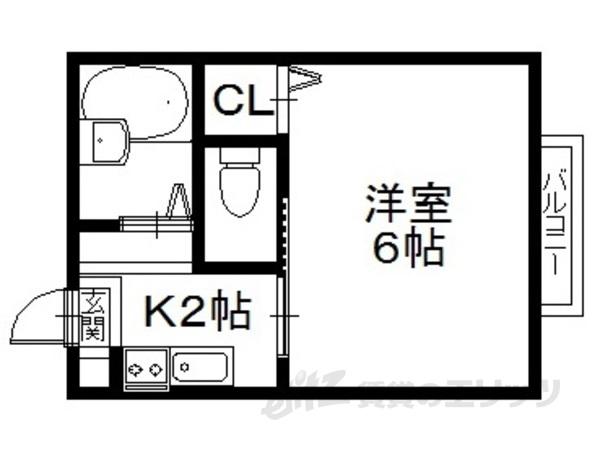 フィネス後三条(1K/2階)の間取り写真