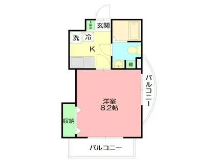 エクセル東海(1K/1階)の間取り写真